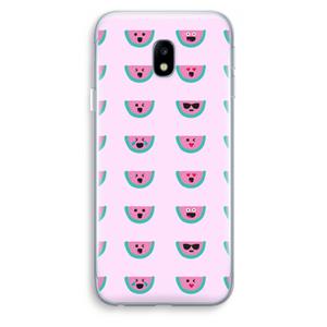 CaseCompany Smiley watermeloenprint: Samsung Galaxy J3 (2017) Transparant Hoesje