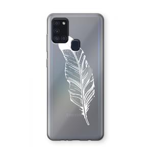 CaseCompany Pluim: Samsung Galaxy A21s Transparant Hoesje
