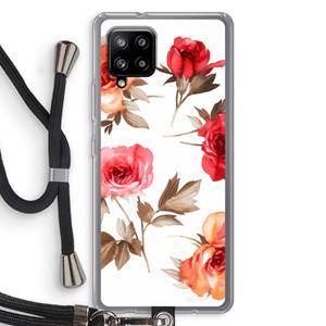 CaseCompany Roosjes: Samsung Galaxy A42 5G Transparant Hoesje met koord