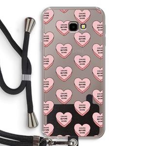 CaseCompany Chicks before dicks: Samsung Galaxy J4 Plus Transparant Hoesje met koord