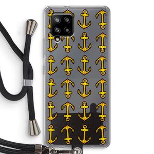 CaseCompany Musketon Anchor: Samsung Galaxy A42 5G Transparant Hoesje met koord