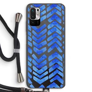 CaseCompany Blauwe pijlen: Xiaomi Redmi Note 10 5G Transparant Hoesje met koord