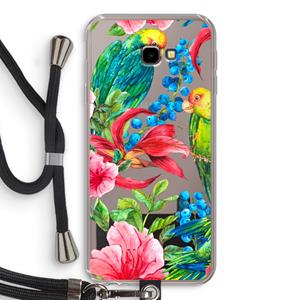 CaseCompany Papegaaien: Samsung Galaxy J4 Plus Transparant Hoesje met koord