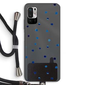 CaseCompany Blauwe stippen: Xiaomi Redmi Note 10 5G Transparant Hoesje met koord