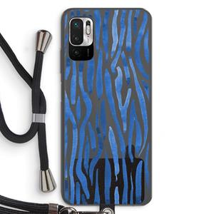 CaseCompany Blauwe nerven: Xiaomi Redmi Note 10 5G Transparant Hoesje met koord