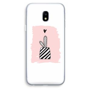 CaseCompany Zwart-wit cactus: Samsung Galaxy J3 (2017) Transparant Hoesje