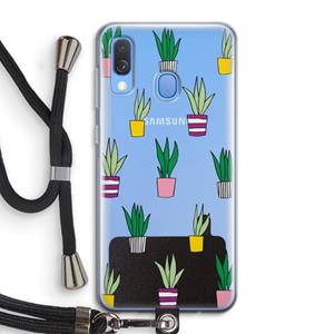 CaseCompany Sanseveria: Samsung Galaxy A40 Transparant Hoesje met koord