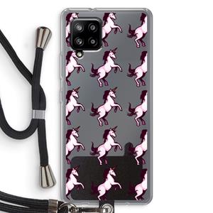 CaseCompany Musketon Unicorn: Samsung Galaxy A42 5G Transparant Hoesje met koord
