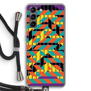 CaseCompany Skew Bee 2: Samsung Galaxy S21 Transparant Hoesje met koord