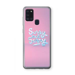 CaseCompany Sorry not sorry: Samsung Galaxy A21s Transparant Hoesje