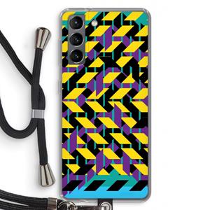 CaseCompany Skew Bee 3: Samsung Galaxy S21 Transparant Hoesje met koord