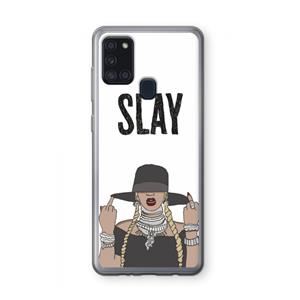 CaseCompany Slay All Day: Samsung Galaxy A21s Transparant Hoesje
