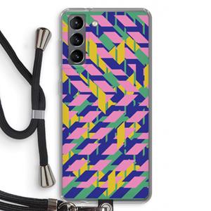 CaseCompany Skew Blush 1: Samsung Galaxy S21 Transparant Hoesje met koord