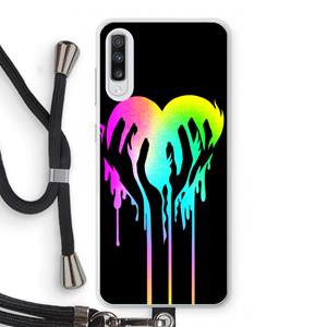 CaseCompany Hold My Heart: Samsung Galaxy A70 Transparant Hoesje met koord