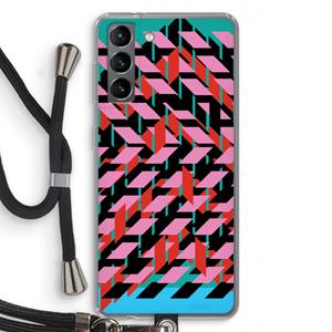CaseCompany Skew Blush 2: Samsung Galaxy S21 Transparant Hoesje met koord