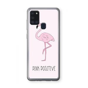 CaseCompany Pink positive: Samsung Galaxy A21s Transparant Hoesje