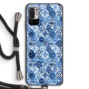CaseCompany Blauw motief: Xiaomi Redmi Note 10 5G Transparant Hoesje met koord