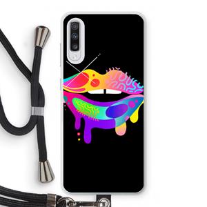 CaseCompany Lip Palette: Samsung Galaxy A70 Transparant Hoesje met koord