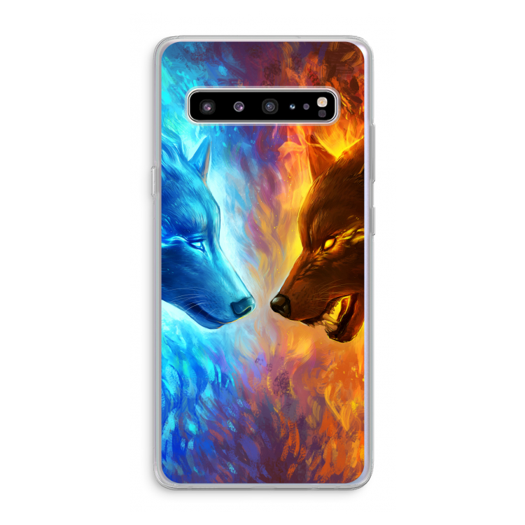 CaseCompany Fire & Ice: Samsung Galaxy S10 5G Transparant Hoesje
