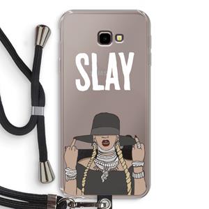 CaseCompany Slay All Day: Samsung Galaxy J4 Plus Transparant Hoesje met koord