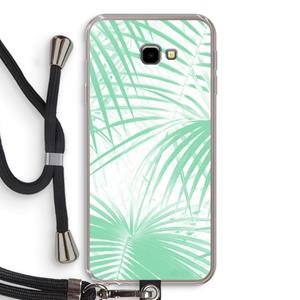CaseCompany Palmbladeren: Samsung Galaxy J4 Plus Transparant Hoesje met koord