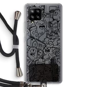 CaseCompany Vexx Black City : Samsung Galaxy A42 5G Transparant Hoesje met koord
