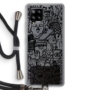 CaseCompany Vexx Black Mixtape: Samsung Galaxy A42 5G Transparant Hoesje met koord