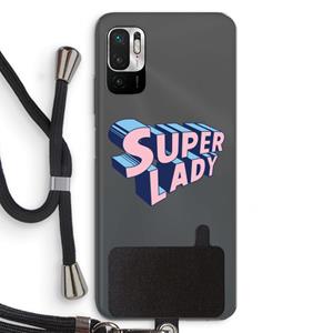 CaseCompany Superlady: Xiaomi Redmi Note 10 5G Transparant Hoesje met koord