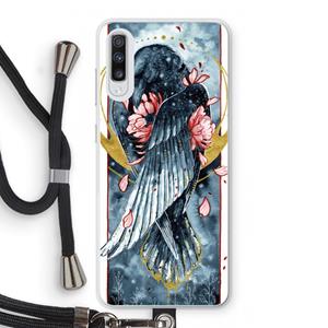 CaseCompany Golden Raven: Samsung Galaxy A70 Transparant Hoesje met koord