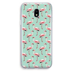 CaseCompany Flamingoprint groen: Samsung Galaxy J3 (2017) Transparant Hoesje