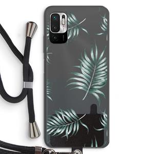 CaseCompany Simple leaves: Xiaomi Redmi Note 10 5G Transparant Hoesje met koord