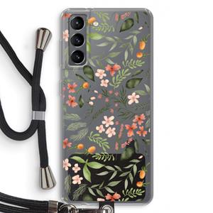 CaseCompany Sweet little flowers: Samsung Galaxy S21 Transparant Hoesje met koord