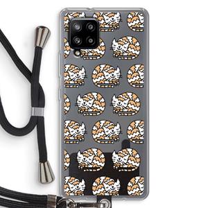 CaseCompany Slapende poes: Samsung Galaxy A42 5G Transparant Hoesje met koord