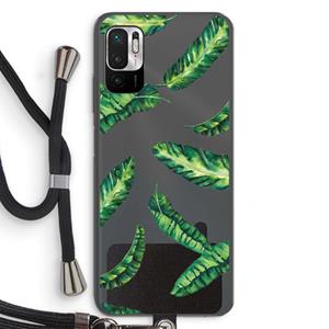 CaseCompany Lange bladeren: Xiaomi Redmi Note 10 5G Transparant Hoesje met koord