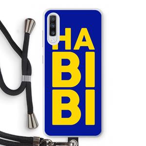 CaseCompany Habibi Blue: Samsung Galaxy A70 Transparant Hoesje met koord