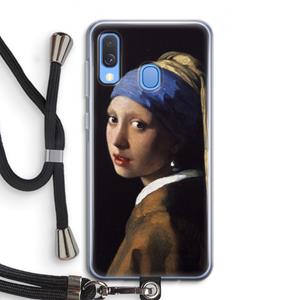 CaseCompany The Pearl Earring: Samsung Galaxy A40 Transparant Hoesje met koord