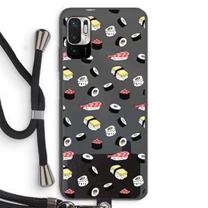 CaseCompany Sushi time: Xiaomi Redmi Note 10 5G Transparant Hoesje met koord