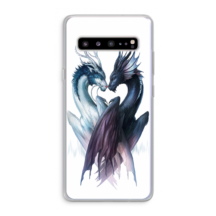CaseCompany Yin Yang Dragons: Samsung Galaxy S10 5G Transparant Hoesje
