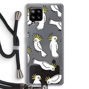CaseCompany Papegaai: Samsung Galaxy A42 5G Transparant Hoesje met koord