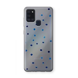 CaseCompany Blauwe stippen: Samsung Galaxy A21s Transparant Hoesje