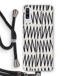 CaseCompany Marrakech Zigzag: Samsung Galaxy A70 Transparant Hoesje met koord