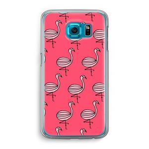 CaseCompany Flamingo: Samsung Galaxy S6 Transparant Hoesje
