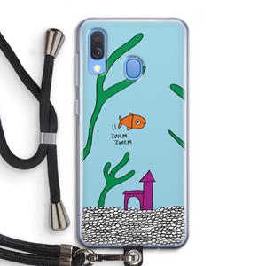 CaseCompany Aquarium: Samsung Galaxy A40 Transparant Hoesje met koord