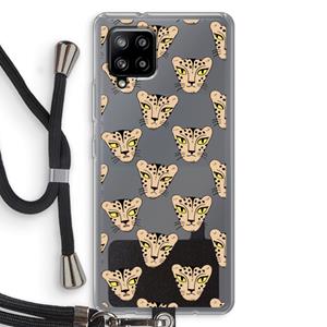 CaseCompany Tijger: Samsung Galaxy A42 5G Transparant Hoesje met koord