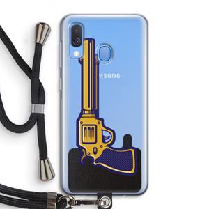 CaseCompany Pew Pew Pew: Samsung Galaxy A40 Transparant Hoesje met koord