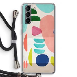 CaseCompany Bold Rounded Shapes: Samsung Galaxy S21 Transparant Hoesje met koord