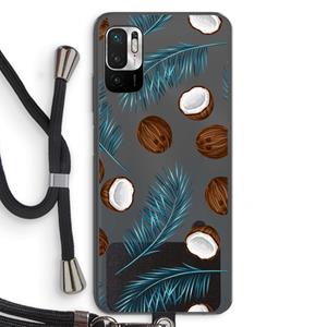 CaseCompany Kokosnoot roze: Xiaomi Redmi Note 10 5G Transparant Hoesje met koord