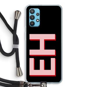 CaseCompany Monogram: Samsung Galaxy A32 4G Transparant Hoesje met koord