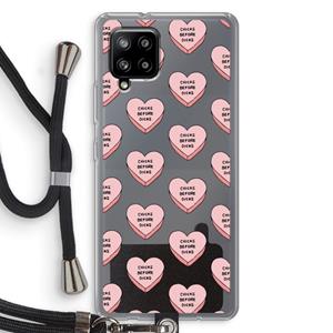 CaseCompany Chicks before dicks: Samsung Galaxy A42 5G Transparant Hoesje met koord