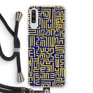 CaseCompany Majorelle Blue Print: Samsung Galaxy A70 Transparant Hoesje met koord